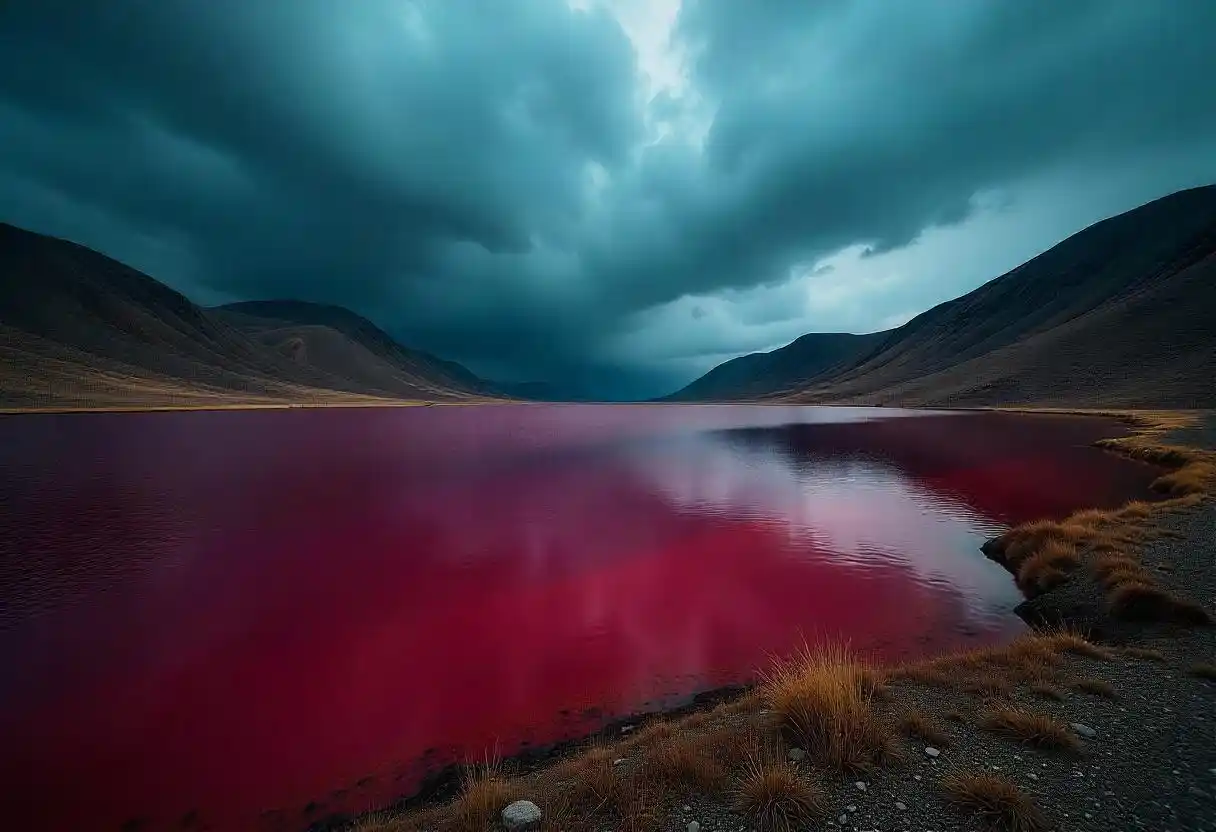 12+ Bone-Chilling Scary Places on Google Earth You Won't Believe Actually Exist 5 Blood Lake Mongolia