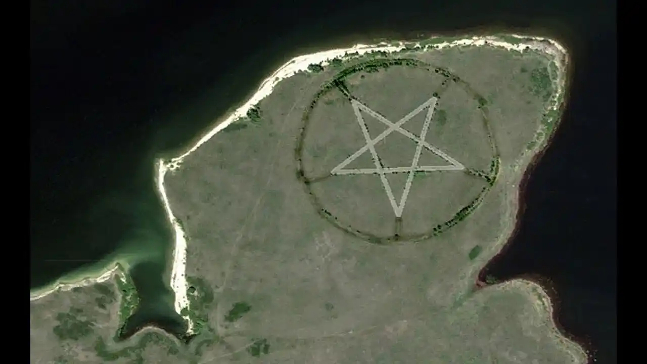12+ Bone-Chilling Scary Places on Google Earth You Won't Believe Actually Exist 6 The Pentagram Kazakhstan
