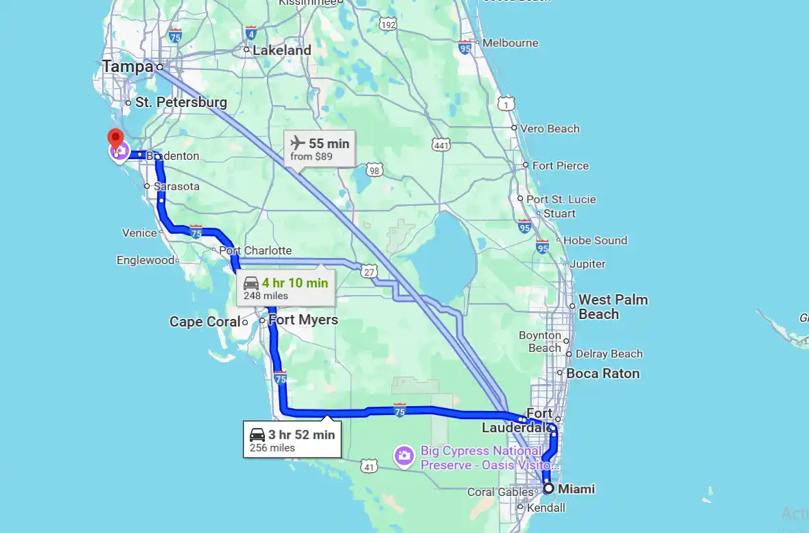 Miami to Anna Maria Island