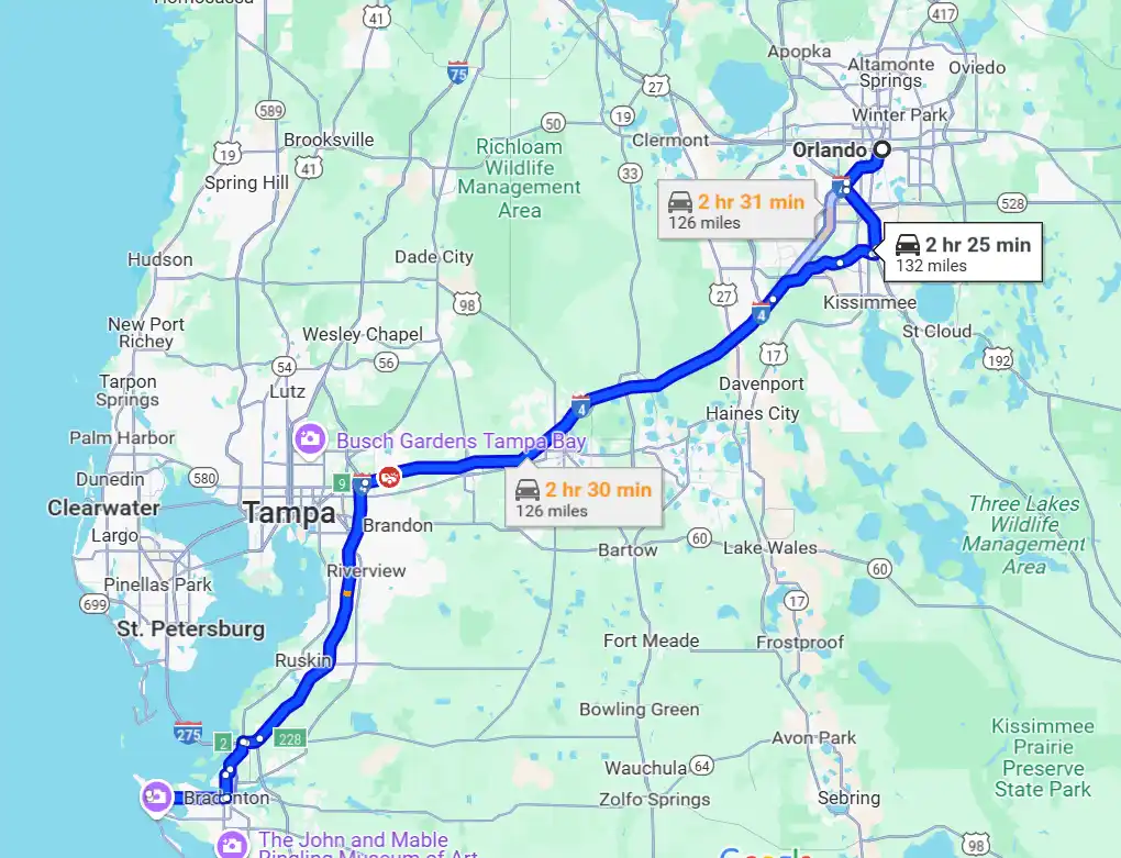 Orlando to Anna Maria Island