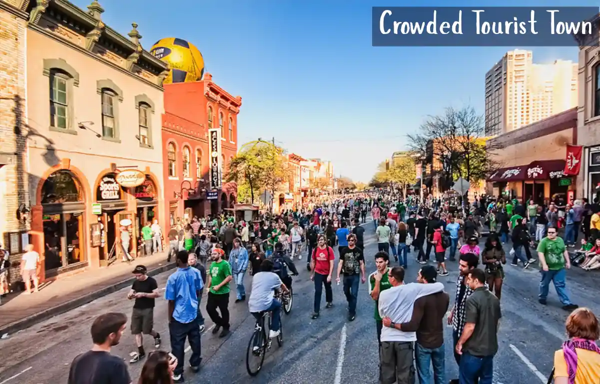 Crowded Tourist Town