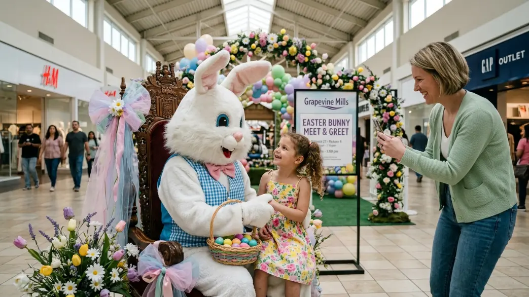 15+ Free Easter Places In Texas to Go With Kids in 2026 3 3. Grapevine Mills Easter Bunny Meet Greet
